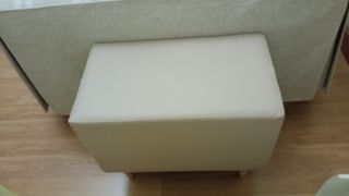 Taburete beige piel sintética