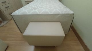 Taburete beige piel sintética