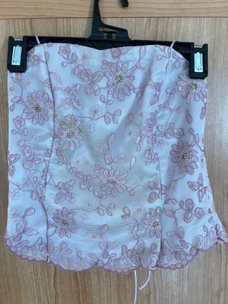 Corsé Y2K Encaje Floral Rosa