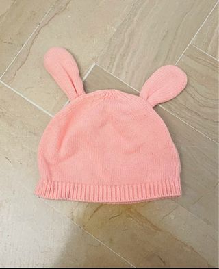 Cappellino neonato 3-6 mesi rosa con orecchie