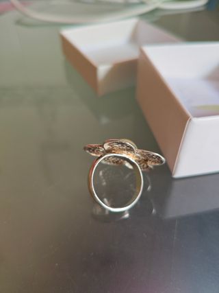 Anillo Flor Plata con Perla Sin Estrenar