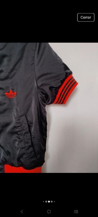 Chaqueta Adidas Bomber Corta Roja Negra