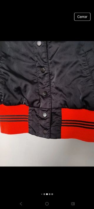Chaqueta Adidas Bomber Corta Roja Negra