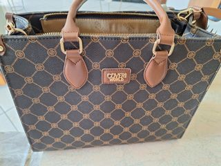 Borsa Coveri World tracolla marrone e oro