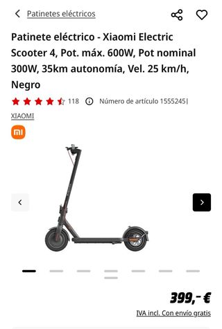 Patinete Xiaomi 4 - Buen Estado