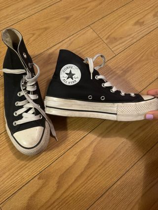 Converse plataforma negras talla 38
