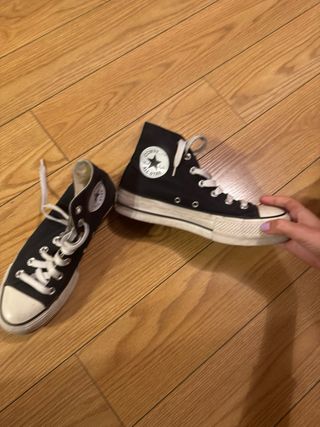 Converse plataforma negras talla 38