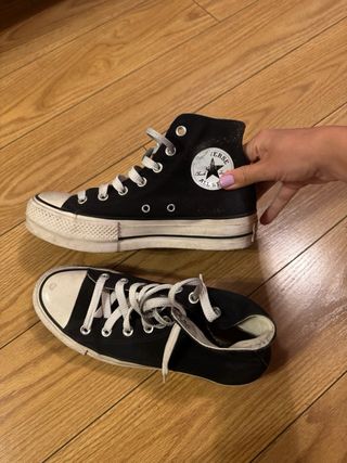 Converse plataforma negras talla 38