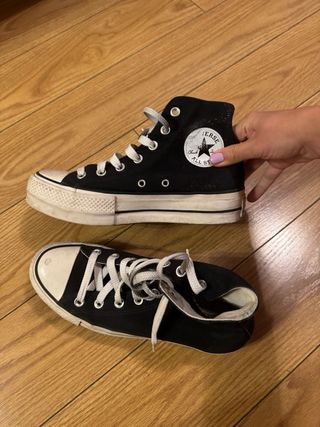 Converse plataforma negras talla 38