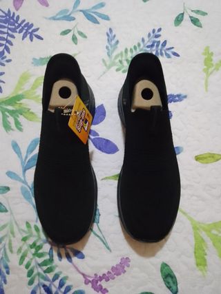Deportivas Skechers Malla Mujer Negras