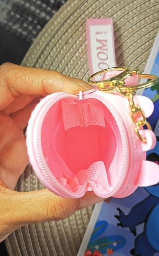 Monedero llavero Labubu rosa