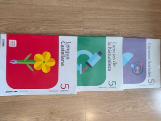 Lote 3 libros de 5 de primaria: lengua y ciencias
