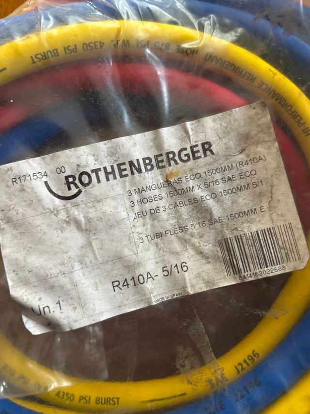 Juego 3 Mangueras Carga Refrigerante R410A