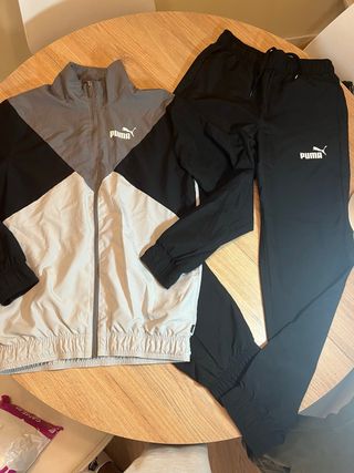 Chándal Puma Negro Gris Blanco
