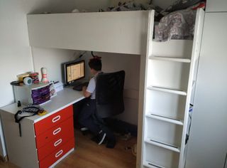 Litera estudio Ikea madera blanca