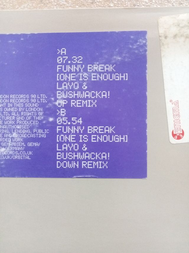 Orbital - Funny Break 12 Mixes - Bushwacka remixes
