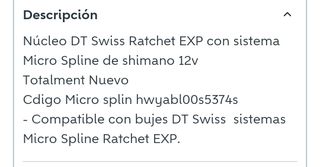 Núcleo DT Swiss Ratchet EXP Micro Spline 12v