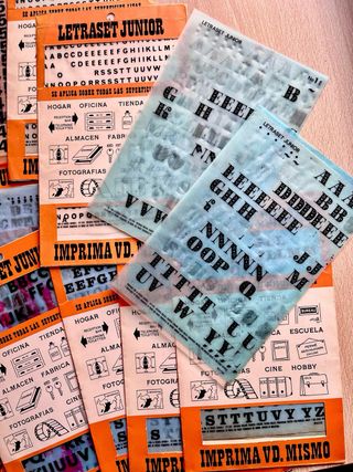 26 hojas Letraset Vinilos Adhesivos letras numeros