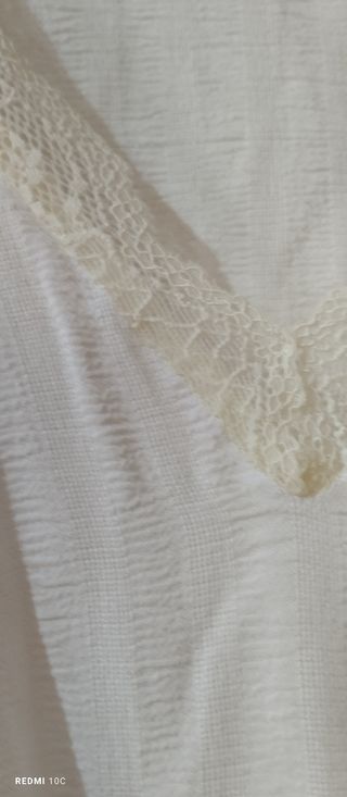 Blusa Stradivarius Blanca Encaje Manga Larga