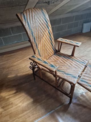 Chaise longue in vimini anni '30
