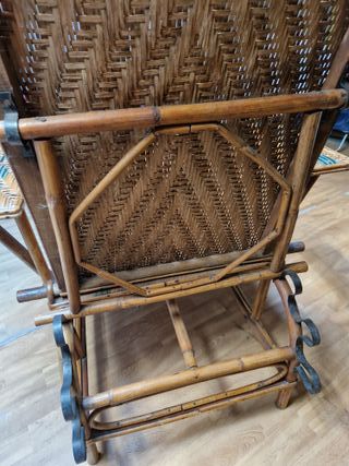 Chaise longue in vimini anni '30