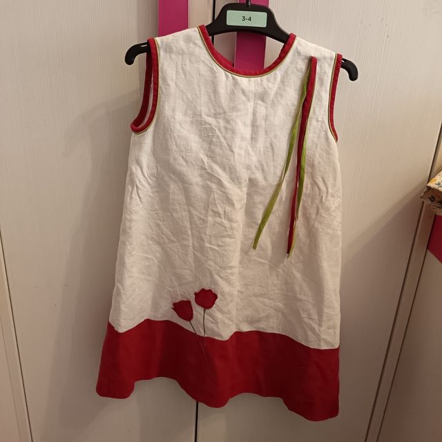 Vestido niña rojo y blanco talla marca Sabelina