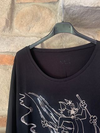 Maglia Iceberg Nera con Stampa Tom & Jerry