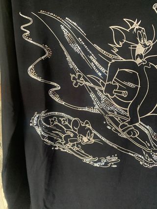 Maglia Iceberg Nera con Stampa Tom & Jerry