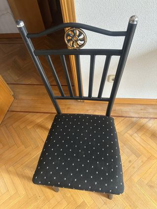 4 Sillas Hierro Forjado Tapizadas