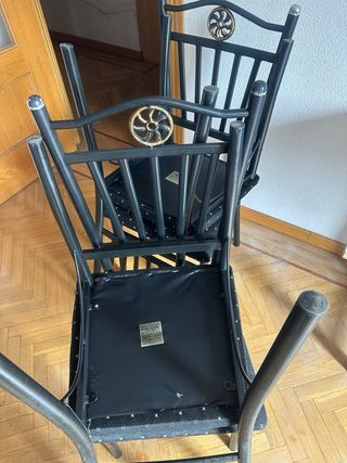 4 Sillas Hierro Forjado Tapizadas