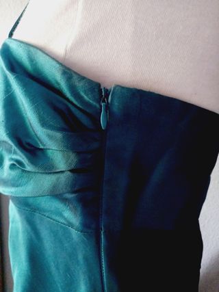 Vestido Futura verde azulado con lazo
