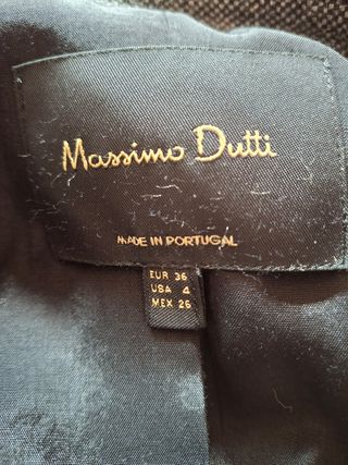 Blazer Massimo Dutti Lana Gris Talla S