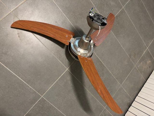 Ventilador de techo madera y metal