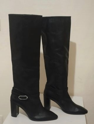 Botas altas piel Massimo Dutti T39