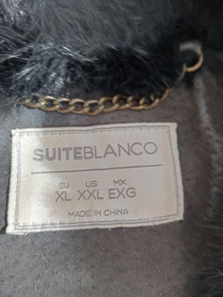 Chaqueta de ante con cuello de pelo