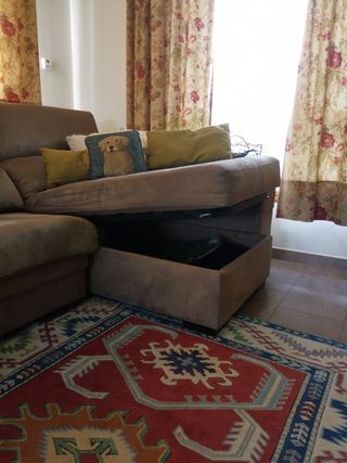 Sofá modular marrón tela