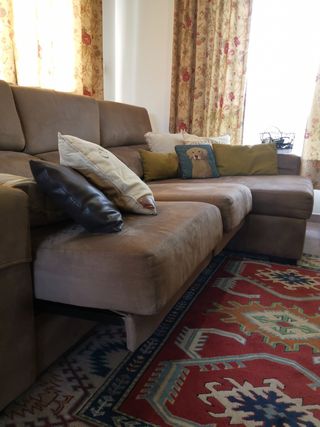 Sofá modular marrón tela