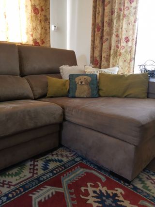 Sofá modular marrón tela