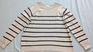 Jersey de rayas beige y negro talla XL