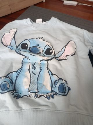 Sudadera niña azul con dibujo Stitch