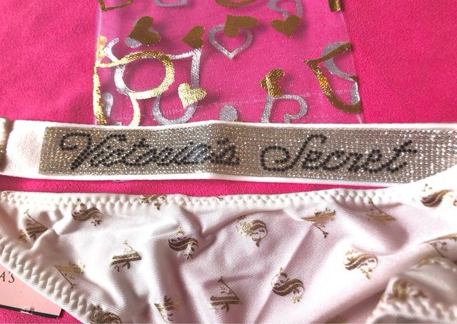 Tanga Victoria's Secret Blanco con Brillantes
