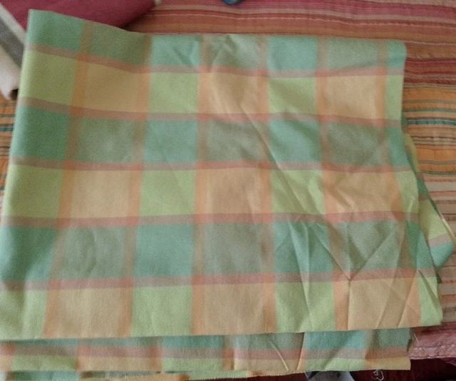 Tela para mantel a cuadros