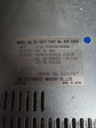 Fuente de alimentación Sega Blast City