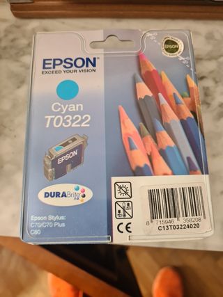 Cartucho Tinta Epson Cyan T0322