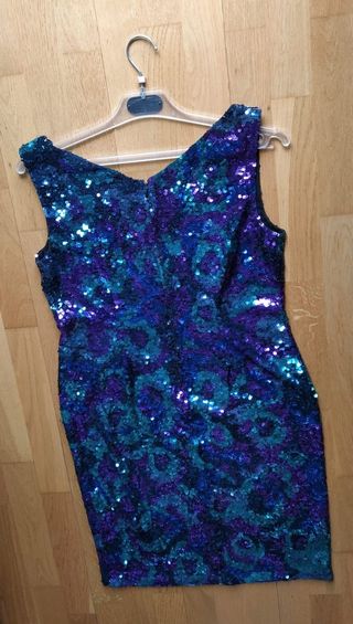 Vestido fiesta lentejuelas El Corte Inglés T42