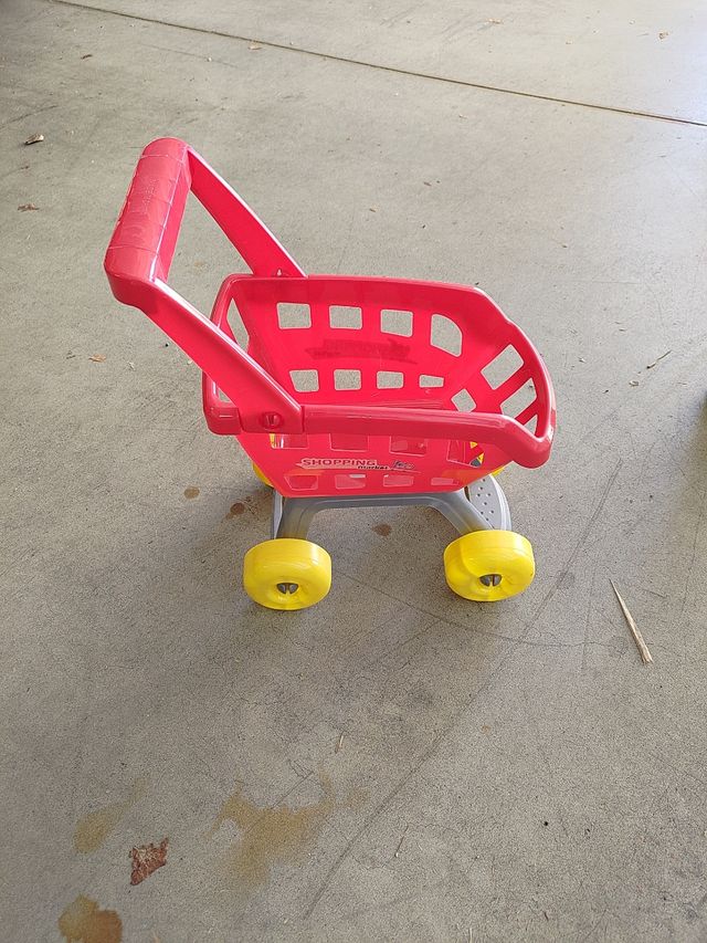 Carrellino Spesa Giocattolo Rosso e Giallo
