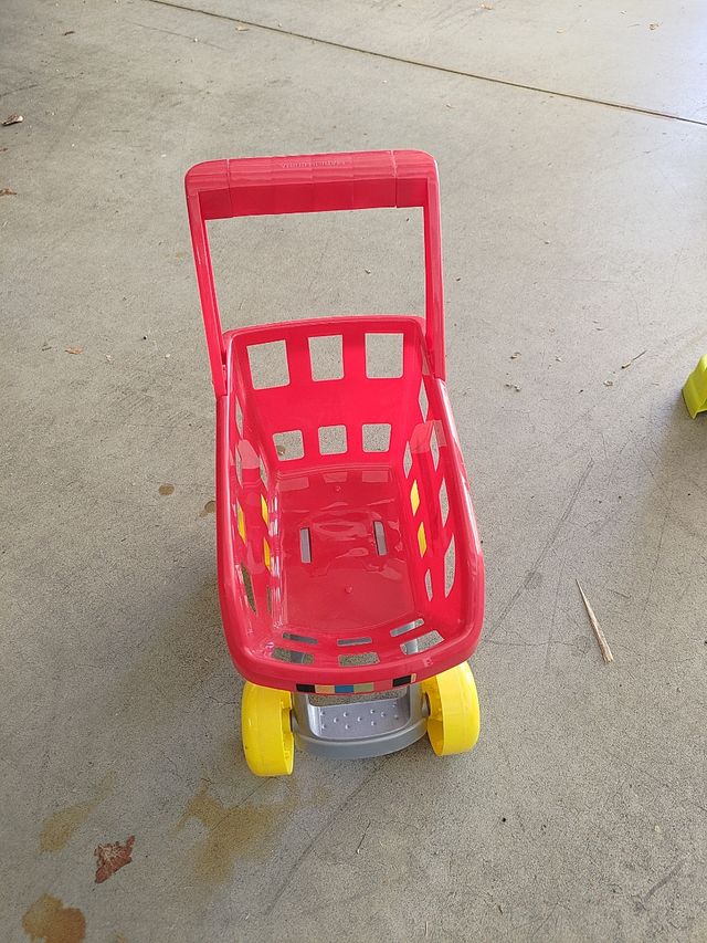 Carrellino Spesa Giocattolo Rosso e Giallo