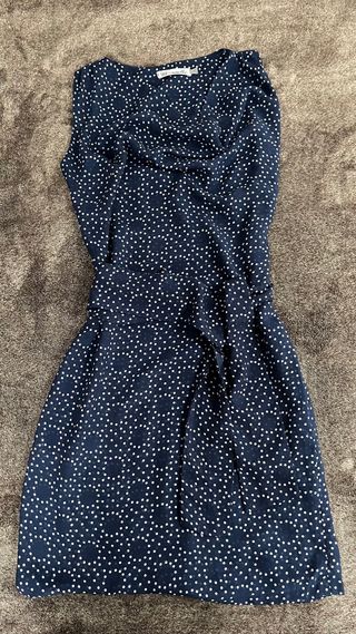 Summer dress made of thin fabric with a belt.