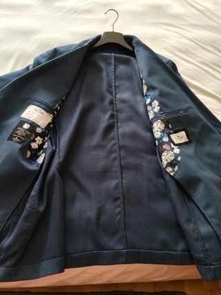 Americana de caballero azul/gris