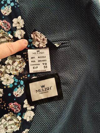 Americana de caballero azul/gris